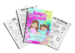 Ruby and Bonnie kids activity book printable with sample activity pages