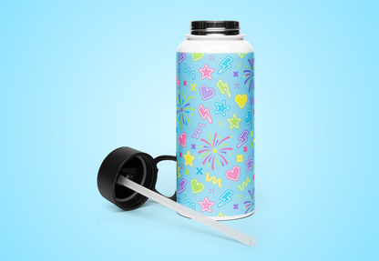 Bonnie's Stainless steel water bottle with a straw lid