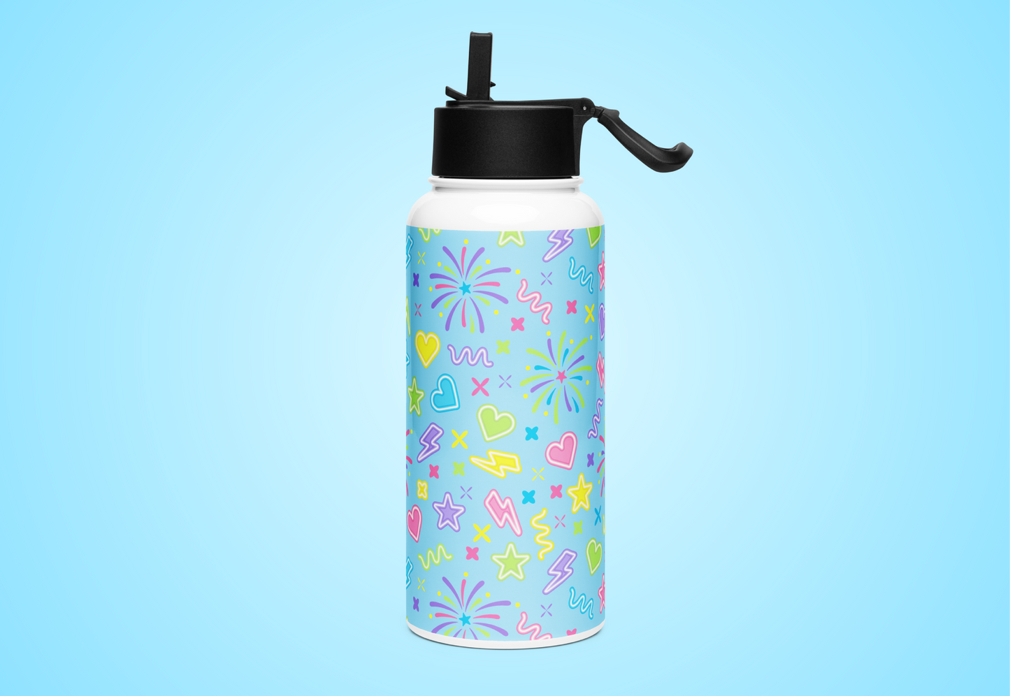 Bonnie's Stainless steel water bottle with a straw lid