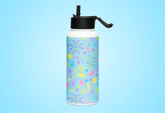 Bonnie's Stainless steel water bottle with a straw lid