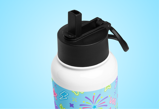 Bonnie's Stainless steel water bottle with a straw lid