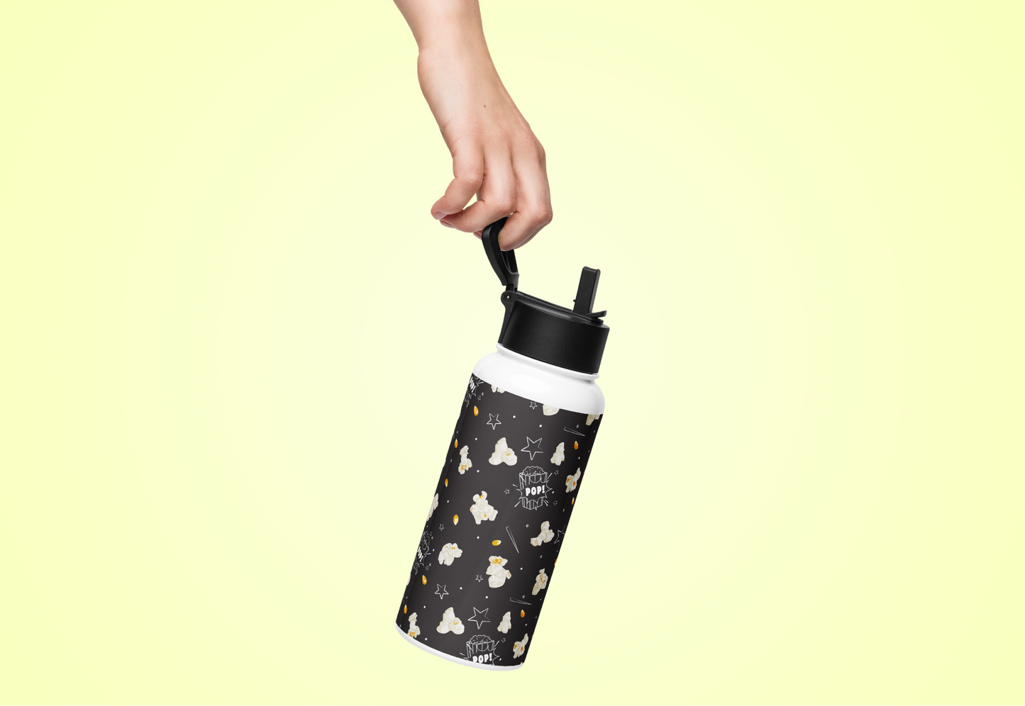 Granny's Stainless steel water bottle with a straw lid