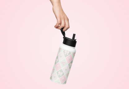 Ruby's Stainless steel water bottle with a straw lid