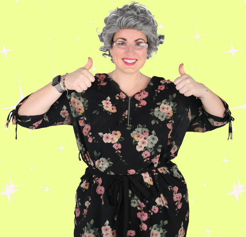 Meet Granny from Ruby and Bonnie giving thumbs up on yellow background