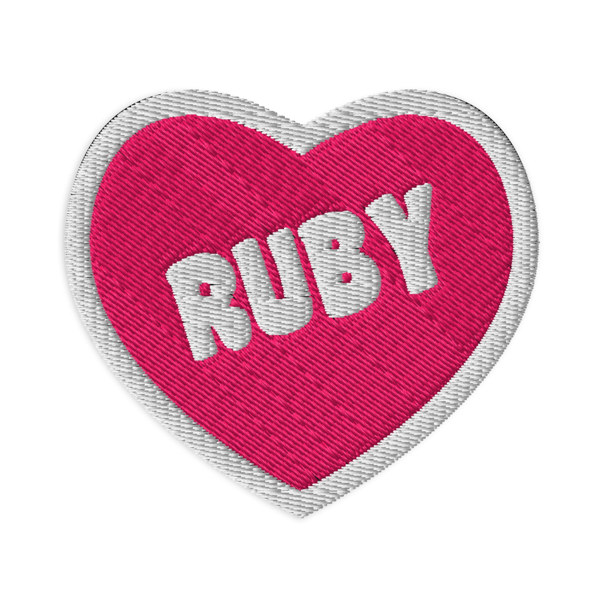 Ruby's Embroidered Patch Pink Name – Ruby and Bonnie