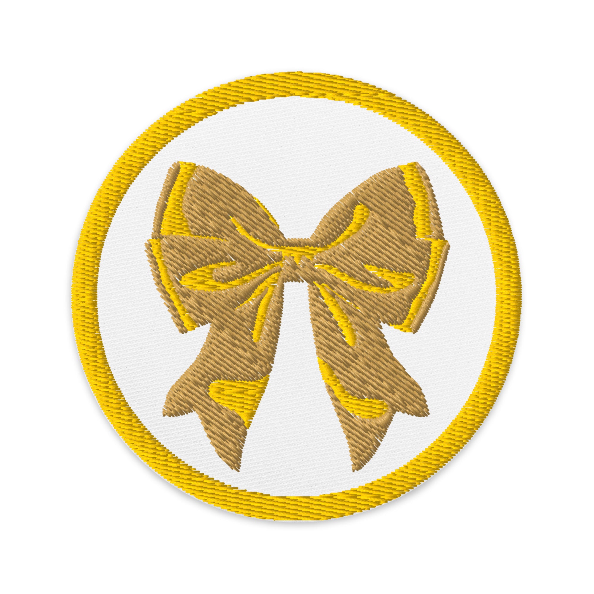 Circle Ribbon Patch Ruby's Embroidered Patch Yellow Ribbon – Ruby and Bonnie